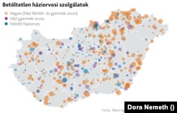 A körök mérete az ellátandók számát mutatja.