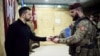 UKRAINE – President of Ukraine Volodymyr Zelenskyy during the presentation of state awards to the soldiers of units participating in the operation in the Kursk region of Russia. Sumy region, October 4, 2024