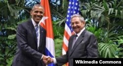 Лідэры ЗША і Кубы Барак Абама і Рауль Кастра, Гавана, сакавік 2016