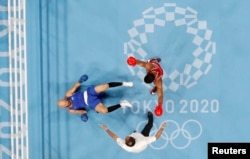 Василий Левиттің Токио олимпиадасында нокаутқа түскен сәті. 27 шілде 2021 жыл.