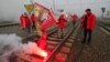 Բրյուսելում երկաթուղու աշխատակիցները գործադուլ են անում` փակելով գնացքների ճանապարհը, 14-ը նոյեմբերի, 2012