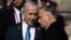 Israeli Prime Minister Benjamin Netanyahu (left) and Hungarian Prime Minister Viktor Orban talk at Buda Castle in Budapest on April 3.