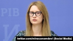 Roksolana Pidlasa, the head of the parliamentary budget committee (file photo)