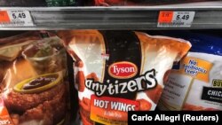 "Tyson Foods" kompaniýasynyň doňdurylan towuk ganatlary. Arhiw suraty