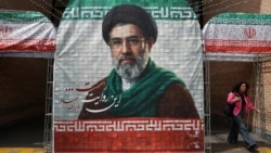 A banner on a Tehran street with a picture of Iran's new Supreme Leader Mojtaba Khamenei