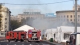 Shooting and Fire in front of National Assembly Belgrade