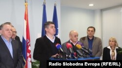 Premijer Hrvatske Zoran Milanović i predsjedavajući Vijeća ministara BiH Vjekoslav Bevanda u Mostaru 10.2.2014.
