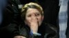 Ukrainian opposition leader Yulia Tymoshenko becomes emotional after she was freed on February 22, 2014.