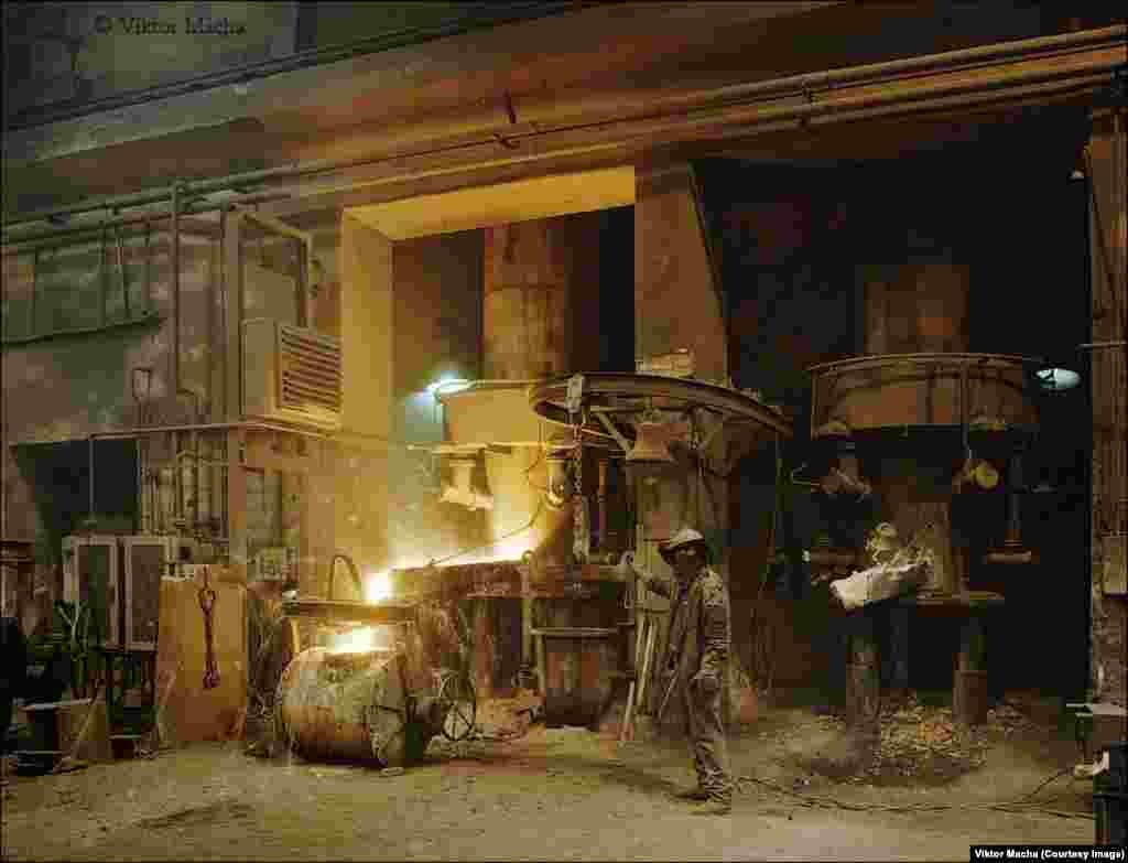 A worker directing the flow of molten iron at a foundry in the eastern Czech Republic. Macha&#39;s main profession is dealing with rental properties in the Czech capital, Prague. &quot;The photography is just a kind of hobby that has grown out of control,&quot; he says.