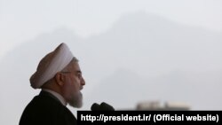  حسن روحانی رئیس جمهور ایران در کرمانشاه روز یکشنبه ۲۷ تیر
