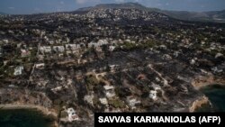 Zona arsă a satului Mati de lîngă Atena