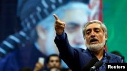 Afghan presidential candidate Abdullah Abdullah says he won the election and he will "not accept a fraudulent result, not today, not tomorrow, never."