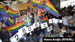 Акция представителей ЛГБТ-движения в Белграде