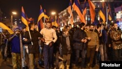 Armenia - Supporters of the New Armenia Public Salvation Front demonstrate in Yerevan, 2Dec2015.