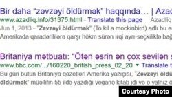 Google axtarışında "Zəvzəyi öldürmək"