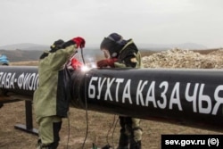 Начало строительства кольцевого газопровода в Севастополе в 2018 году. Фото с официального сайта российского правительства Севастополя