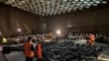 Bucharest earthquake. One hundred black bags symbolizing as many possible victims in the show "The Unknown Earthquake" organized by ReRise