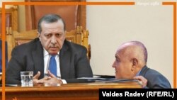 Recep Tayyip Erdogan și premierul bulgar Boiko Borisov (montaj de Valdes Radev)