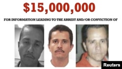 تصویری از «ال منچو» در سایت وزارت خارجه ایالات متحده آمریکا که برای دستگیری او ۱۵ میلیون دلار پاداش تعیین شده بود