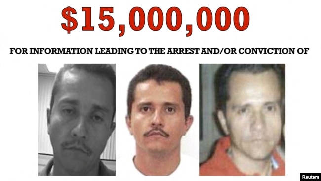 تصویری از «ال منچو» در سایت وزارت خارجه ایالات متحده آمریکا که برای دستگیری او ۱۵ میلیون دلار پاداش تعیین شده بود