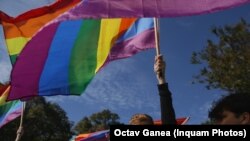 La o demonstrație de protest împotriva referendumului, la București