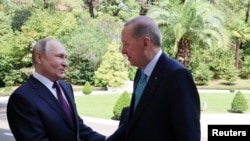 Президент Росії Володимир Путін зустрівся з президентом Туреччини Таїпом Ердоганом у Сочі, 4 вересня 2023 року 