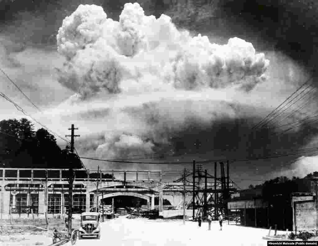A mushroom cloud rises over Nagasaki after the second US nuclear bomb attack on Japan.Soon after the Nagasaki strike on August 9, which was also launched from Tinian, Japan surrendered, bringing World War II to a close.