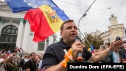 Andrei Nastase, la un protest împotriva anulării rezultatelor alegerilor pentru Primăria Chișinău, 1 iulie 2018