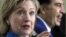 U.S. Secretary of State Hillary Clinton at a previous meeting with Georgian President Mikheil Saakashvili in Tbilisi