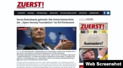 Campanie anti-Soros în revista radicală germană „Zuerst”