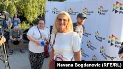 Ministarka Tanja Miščević u parku "Manjež" uoči Parade ponosa, 7. septembar 2024.