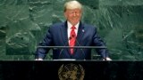 U.S. -- U.S. President Donald Trump addresses the 74th session of the United Nations General Assembly, Tuesday, Sept. 24, 2019.