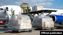 The first batch of AstraZeneca's COVID-19 vaccine is delivered to Yerevan's airport on March 28.