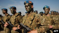 Armenia -- Military scouts attend a performance to mark the annual anniversary of the Armenian Armed Forces reconnaissance troops formation, near Yerevan, November 5, 2013