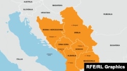 Mapa zemalja Zapadnog Balkana 