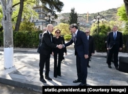 Ильхам Алиев с супругой и мэром Тбилиси Кахой Каладзе