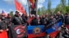 С «георгиевскими лентами» и флагом «ДНР»: «Ночные волки» приехали в Прагу (видео)