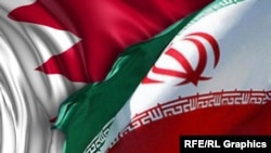 Знамињата на Бахреин и Иран. 