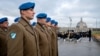 Польские военные моряки на параде перед началом совместных учений НАТО. Осень 2024 года