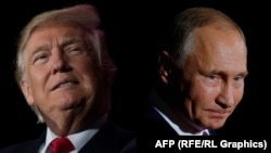 Комбіноване фото. Президент США Дональд Трамп (ліворуч) і президент Росії Володимир Путін. Їхня зустріч запланована на 16 липня у Гельсінкі