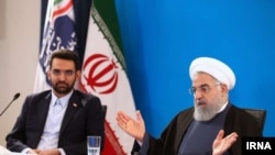 Iran - President Hassan Rouhani (R) at a meeting spoke about inefficiency of cyber censorship and urged to respect "public's demands". January 21, 2019