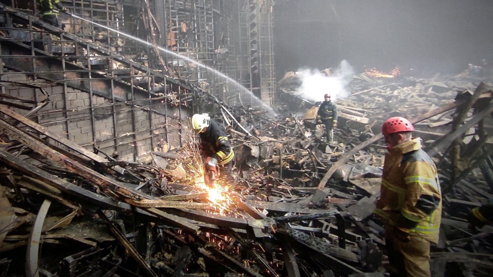 FILE PHOTO: Search and rescue operations at the Crocus City Hall concert venue after a deadly attack, outside Moscow