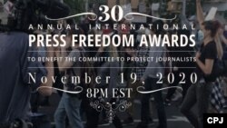 2020 CPJ Internaitonal Press Freedom Awards graphic