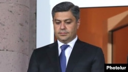 Armenia -- National Security Service Director Artur Vanetsian watches a football match at Republic Stadium, Yerevan, September 5, 2019.