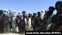 Taliban militants in Uruzgan on February 15.