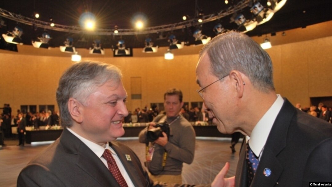 Armenian Foreign Minister Edward Nalbandian meets with UN Secretary-General Ban Ki-moon on the sidelines of NATO's Lisbon summit.