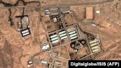 A satellite photo shows a view of facilities at Iran's Parchin military site, where the UN's nuclear watchdog, the IAEA, previously said it suspected that Iran had conducted tests related to nuclear bomb detonations more than a decade ago.