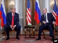 Presidenti amerikan, Donald Trump, dhe ai rus, Vladimir Putin, gjatë takimit në Helsiniki më 16 korrik 2018.