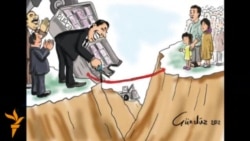 Bir kvadratmetrlik emalatxanada işləyən karikaturaçı