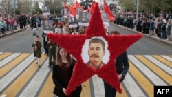 Портрет Сталина в Севастополе 9 мая 2017 года